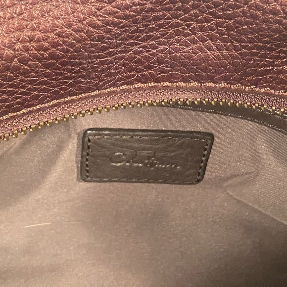 Cole Haan Pebbled Brown Leather Baguette Style Shoulder Bag - Picture 8 of 11